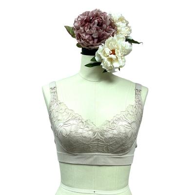 China Breathable Women Sexy Lingerie Lace Embroidery Sheer Nut ring Bra Maternity Bra Breastfeeding for sale