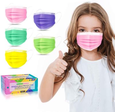 China Customized Colorful Disposable 50 Pack Kids Face Mask Disposable Face Mask Soft On Skin for sale