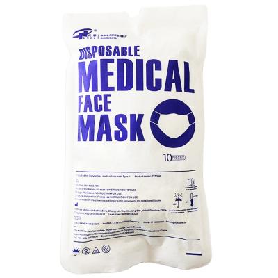 China Hutai Central Plains Premium Blue Flat Medical Surgical 3ply Face Mask Disposable For Clinical Staff for sale