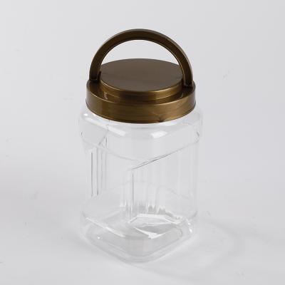 China Storage Jars 750ml Portable Food Containers Plastic Clear Jars With Caps for sale