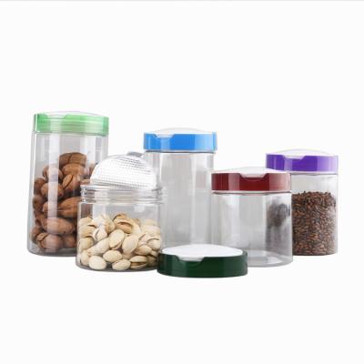 China Plastic Transparent Food Nut Container Clear Jar 500ml 550ml 650ml 900ml Food Jar for sale