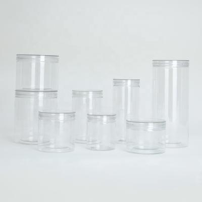 China Storage Jars 180ml 490ml 550ml 6oz 8oz 10oz 15oz Empty Plastic Clear Food Containers Jars With Colored Lids for sale