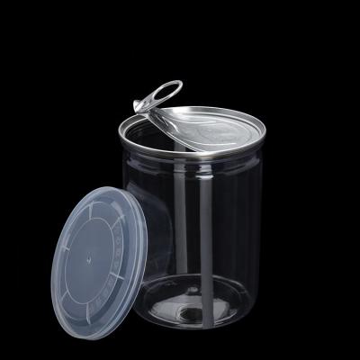 China Storage Jars 470ml Plastic Empty Clear Food Storage Jars Salad Canning Canister With Sealable PP EOE Cap for sale