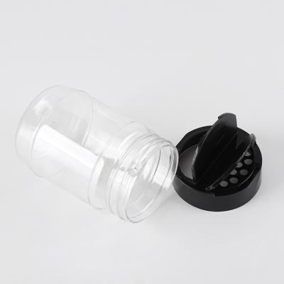 China Sustainable 8oz 250ml Custom Plastic Spice Jars With Black Shaker Cap And Strainer for sale