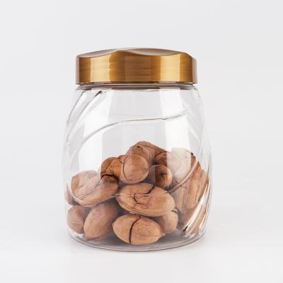 China Storage Jars Wholesale Custom Empty Good Quality Plastic Transparent Storage Containers For Cashew Cereal Oats Kids Candy for sale