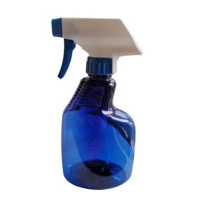 China Household Products 14 Ounce 440ml Empty Blue Plastic Spray Trigger Bottles With Spout For Household Cleaning Garden for sale