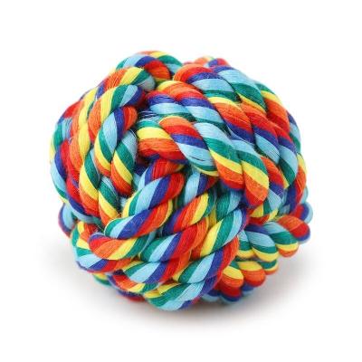 China Wholesale Viable Colorful Bite Knot Toy Rope Four-Piece Cotton Rope Cotton Stain Resistant Dog Toy for sale