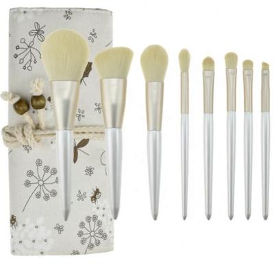 China Angular Blush Miyaup White Handle Cosmetics Tools BASF Beauty Package Synthetic Fabric Bag Makeup Care Customized Set Brush for sale