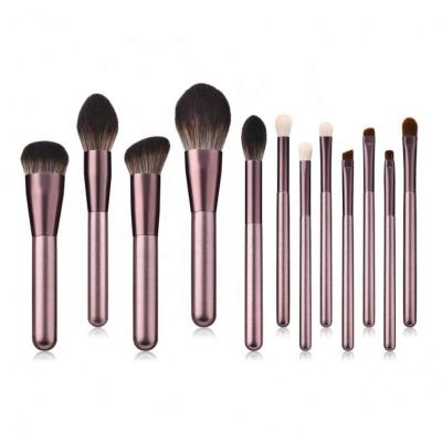 China Wholesale High Quality Professional Miyaup 12 Pcs Makeup Series Cheek Brush Vegan Purple Cosmetics Brush for sale