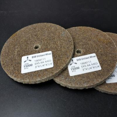 China Super Performance Durable EXL S Unitized Nonwoven Abrasive Wheel EXL 8A Grinding Wheel MED 3X1/4X1/4 3X1/4X1/4inch for sale