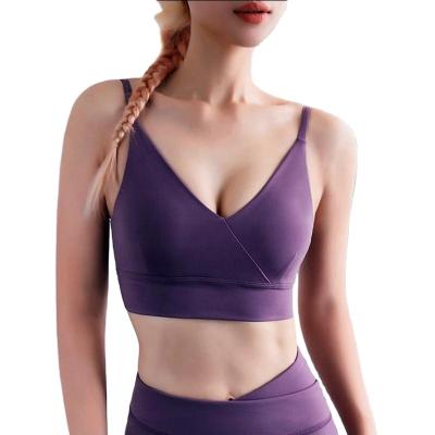 China Hot Sexy Womens Breathable Sports Underwear High Impact Comfort Lace Up Custom Made Yoga Gym Top for sale