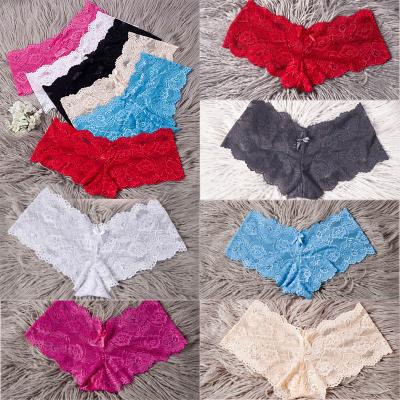 China Antibacterial Women's Briefs Lace Up Low Waist Sexy Assorted Color Panties Underwear Lingerie for sale