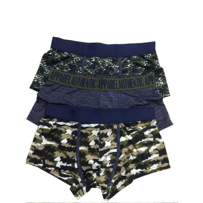 China Breathable Camouflage Boxers Short Leg Mens Mid Rise Underwear for sale