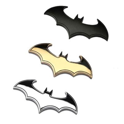 China 3D Mini Metal Chrome Bat Animal Decal Emblem Badge Car Accessories Sticker for sale