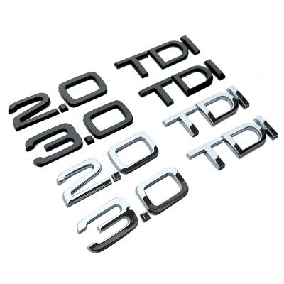 China 3D Personality ABS 2.0TDI 3.0TDI Car Trunk Sticker Decals Rear Body Decoration For Audi for sale