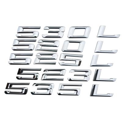 China 3D Easy Removable ABS 520Li 523Li 530 Li Alphanumeric Sign Car Sticker Emblem Decal For BMW for sale