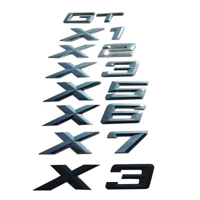 China New Style X5 X6 GT Automobile Easy Removable Rear Tail Mark 3D Sticker Alphanumeric Badge For BMW for sale