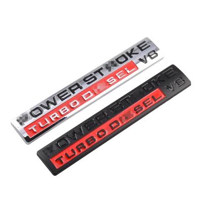 China Power Stroke Turbo V8 Easy Removable Diesel Shock Absorber Symbols Badge Decal For Ford for sale