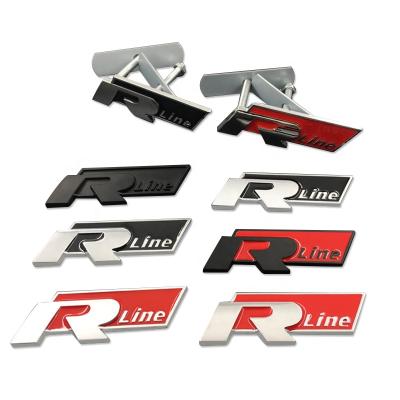 China Grill / Fender Stripe R 3D Metal Rear Grill Trunk Emblem Badge For VW MK6 MK7 Passat Tiguan for sale