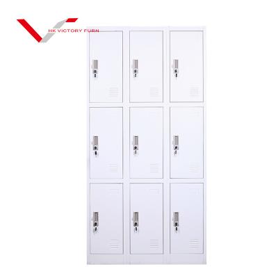 China Modern Supply 9 Door Steel Funiture Gym Locker for Staff Changing Room or Gym or School for sale