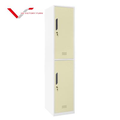 China Widely Used Modern Army School Swimming Pool Box Column Single Tier Metal 2 Door Steel Locker for sale