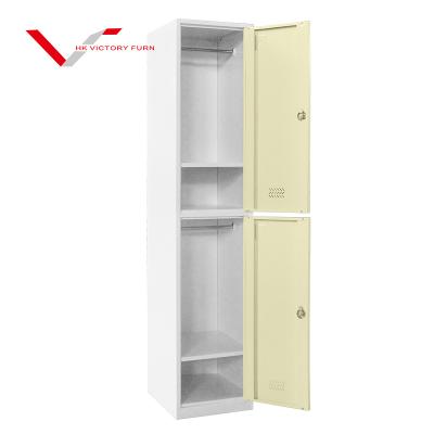 China Modern Wholesale Steel 2 Door Funiture Gym Locker For Staff Changing Room for sale