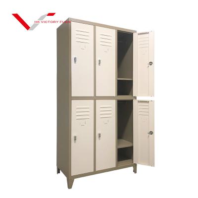 China Hot Sale Gym Fashion Gym Locker Furniture 6 Door Steel Free Standing Wardrobe Wardrobe With Legs WDR-PS-06 for sale