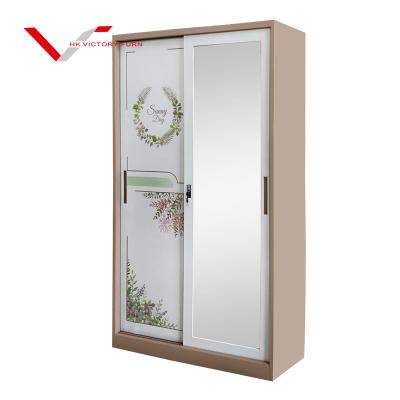 China Almirah Steel Clothing (Other) Metal Adjustable Bedroom Promotional Modern Home Wardrobe for sale