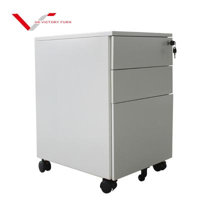 China Wholesale Chinese Modern Staff 3 Drawer Office Staff Iron Straw Side Movable Cabinet for sale