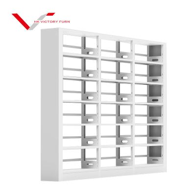 China Modern Customized Sizes Metal Bookcase Use Steel Material Stable Bookshelf Furniture for sale