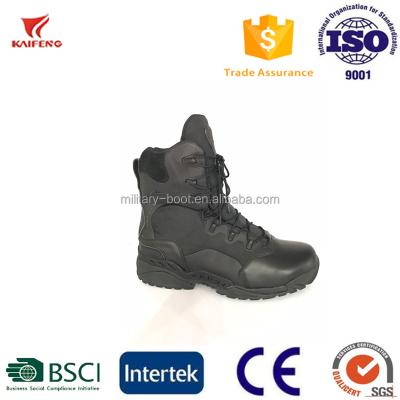 China Kaifeng Military Boot 6 Inch Side Zipper Black Police Military Boot for sale