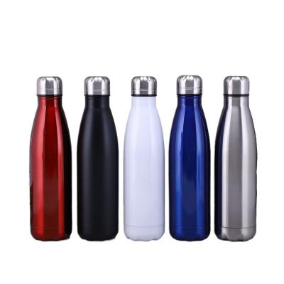 China Minimalist 500ml Small Mouth Guy Outdoor Sports Custom Double Wall Stainless Steel Insulated Cola Shape Water Bottle for sale