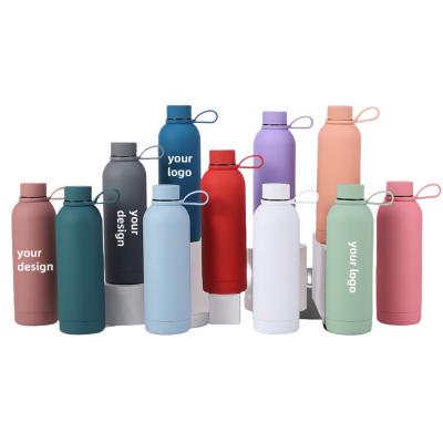 China PORTABLE Outdoor Sports Vehicle Portable Frosted Water Cup 304 Approved Dual Steel 500ml Vacuum Bottle and Stainless Steel Water Bottle for sale