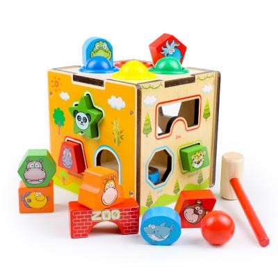 China Eductional Sensory Toys Children 3D Wooden Preschool Play Toy Catching Knocking Game Box For Kid's Gift for sale