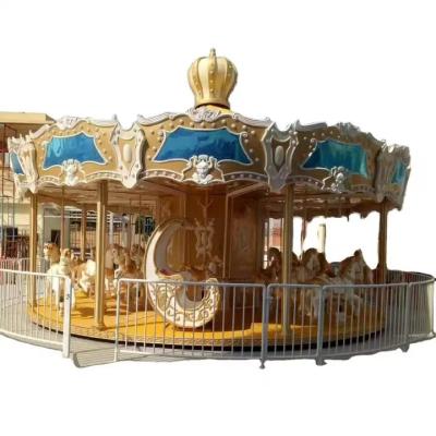 China Mechanical Shandong large-scale amusement facilities with 24 rotating horses, suitable for indoor and outdoor use for sale