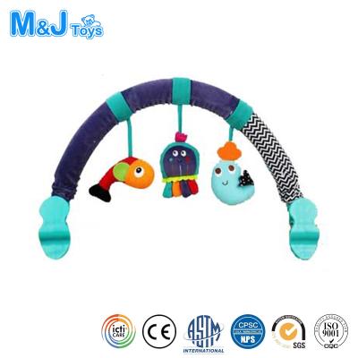 China Plush Stuffed Fish Octopus Baby Stroller Clicks Crib Mobile Music Seat Take Along Travel Arch Baby Toys for sale