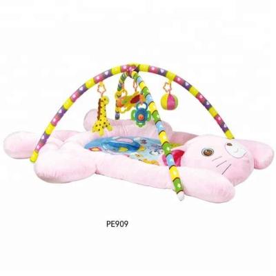 China Toy Cat Shape Soft Baby Activity Educational Play Gym with Hanging Toys Baby Play Mat for sale