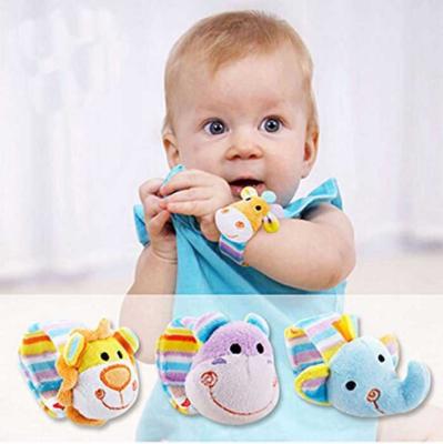 China Toy Baby Toddler Plush Bracelet Inflatable Rattle Wrist Band Cute Animal Baby Toys for sale