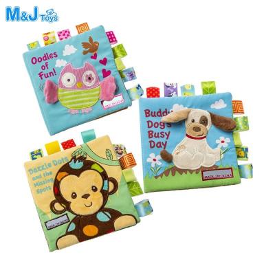 China T/C Baby Soft Early Education Developmental Squeak Animal Cloth Book Set Durable Cloth Activity Book for sale