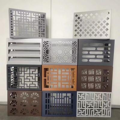 China Modern Exterior Design CNC Decorative Panel Conditioner Cover Modern Exterior Design Aluminum Metal Air Conditioner Cover for sale