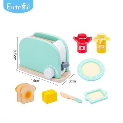 China Kitchen Wooden Toys Kids Quality Bread Machine Wooden Toy for sale