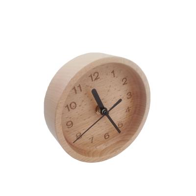 China Radio High Quality Natural Wooden Educational Clock Toys Wooden Table Clock for sale