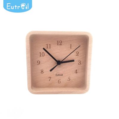 China High Quality Natural Wooden Desk Clock Educational Toys Wooden Table Clock for sale