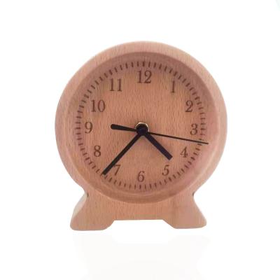 China High Quality Natural Wooden Educational Clock Toys Gift Wooden Table Clock for sale