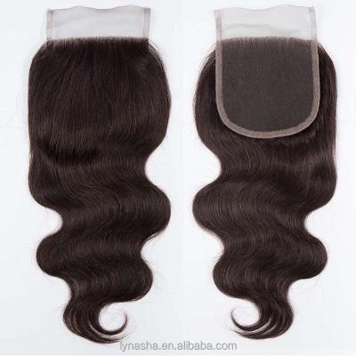 China Body Wave Cuticle Aligned Popular Hair 4x4 Lace Closure 100% Free Part for sale