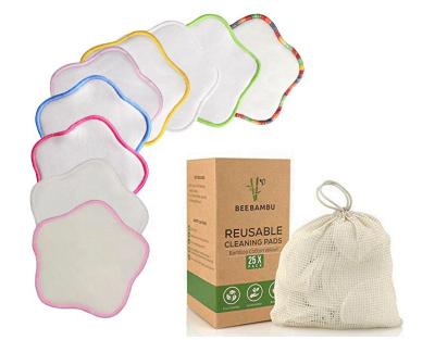 China Eco Friendly Reusable Biodegradable Face Shield Pads 100% Organic Washable Eco Friendly Reusable Washable Cotton Cloth Makeup Remover Skin Detergent Cleansing Star Shape for sale