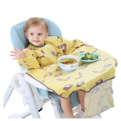 China BLW Weaning Long Sleeve Waterproof Baby Led Bib Baby Sleeve Referee Chair Washable Bib Covers Apron Coverall Child PUL Self Feeding Bib for sale