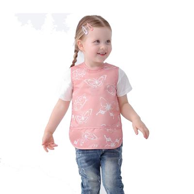 China Art Bib Vest Shirt Clothes Sleeveless Washable Waterproof Painting Feeding Blanket For Baby Toddler Kids for sale