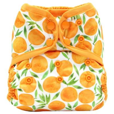 China Printed PUL Reusable Envelope Diaper Cover Waterproof Diaper Cover With Binding And Elastic Double Leg Gussets for sale