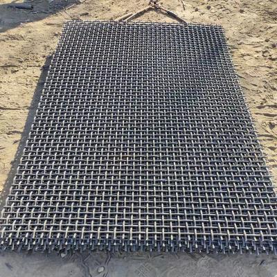 China Black Woven Plain Weave High Carbon Steel Wire Mesh Screen Lock Crimped Wire Vibrating Screen Mesh for sale